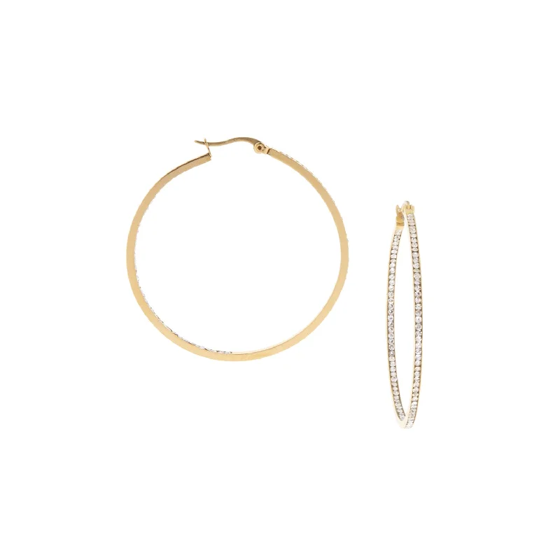 Earrings For Hot Days-pave hoop