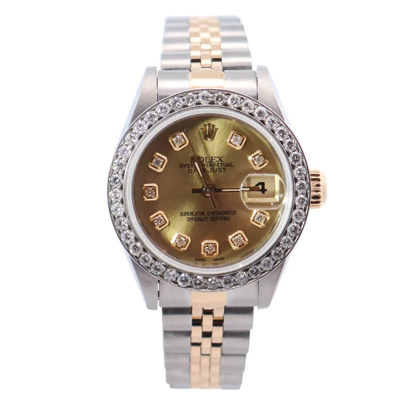 Watches Trend Reviews-Rolex Datejust 26mm Champagne Dial Watch Ref# 69173