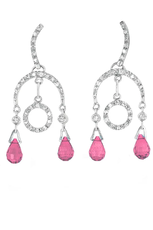 Earrings For Home Glow-Sylvie Pink Zirconia Drop Earrings