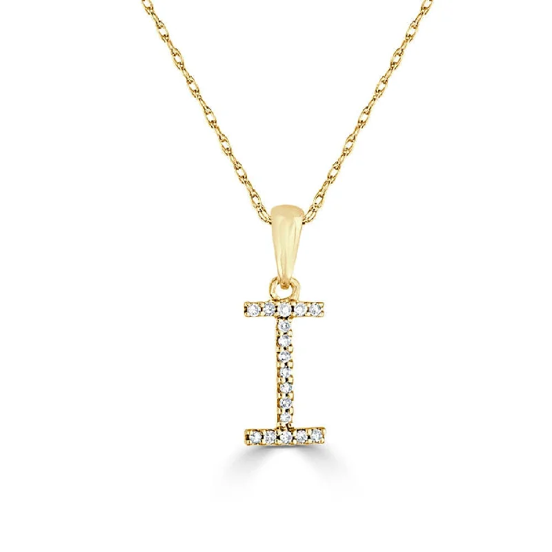 Necklaces Flash Tips-14k Gold & Diamond Initial Necklace- I