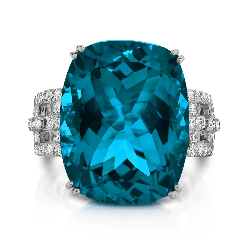 Rings Hot Bargains-London Blue Topaz and Diamond Ring