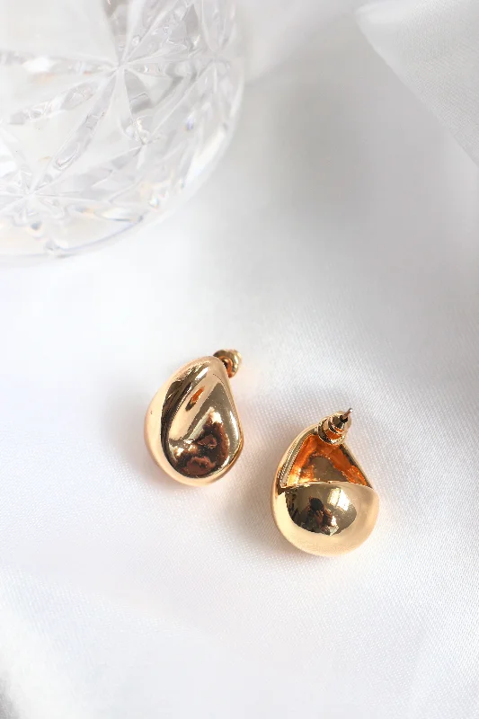 Earrings Trim Tips-Golden Teardrop Earrings