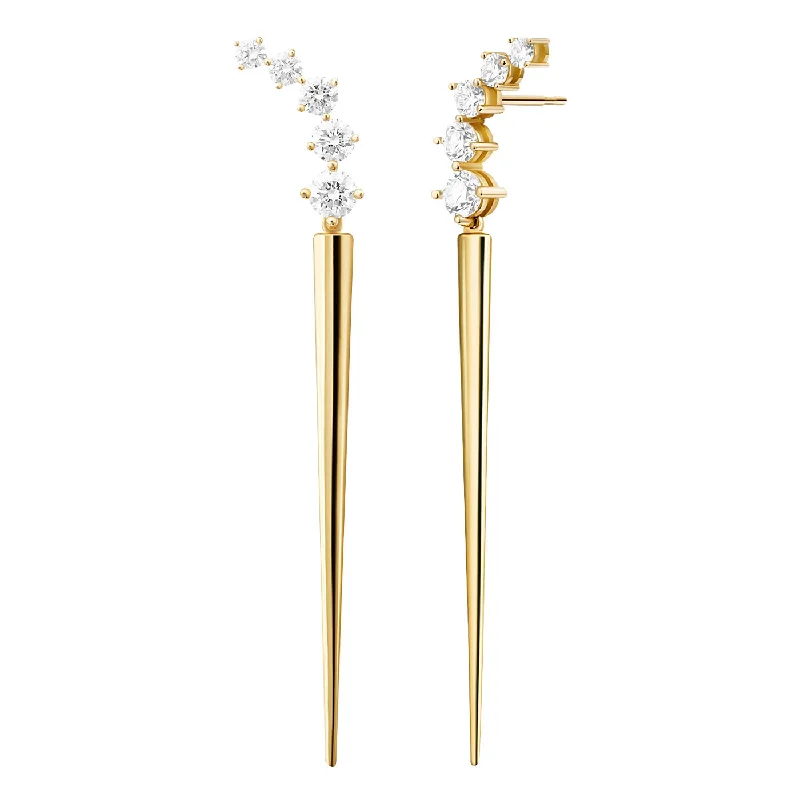 Earrings For Quick Trips-ARIA DAGGER EARRING (Partial Diamond)