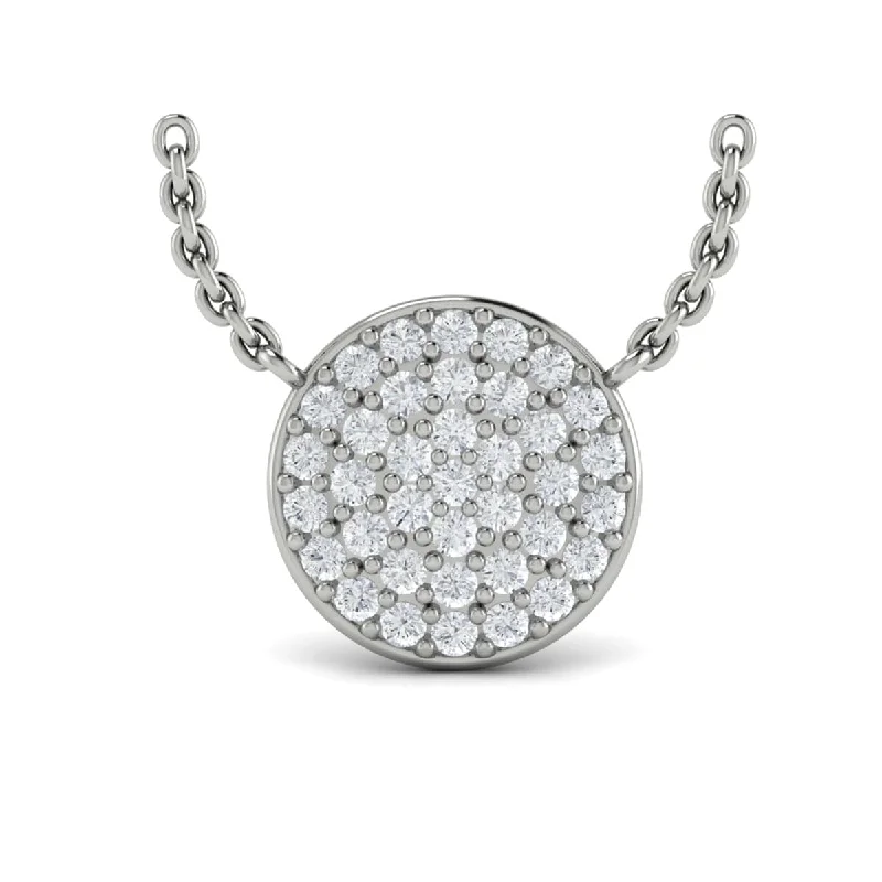 Necklaces With Coral Drops-Diamond Disc Pendant Necklace