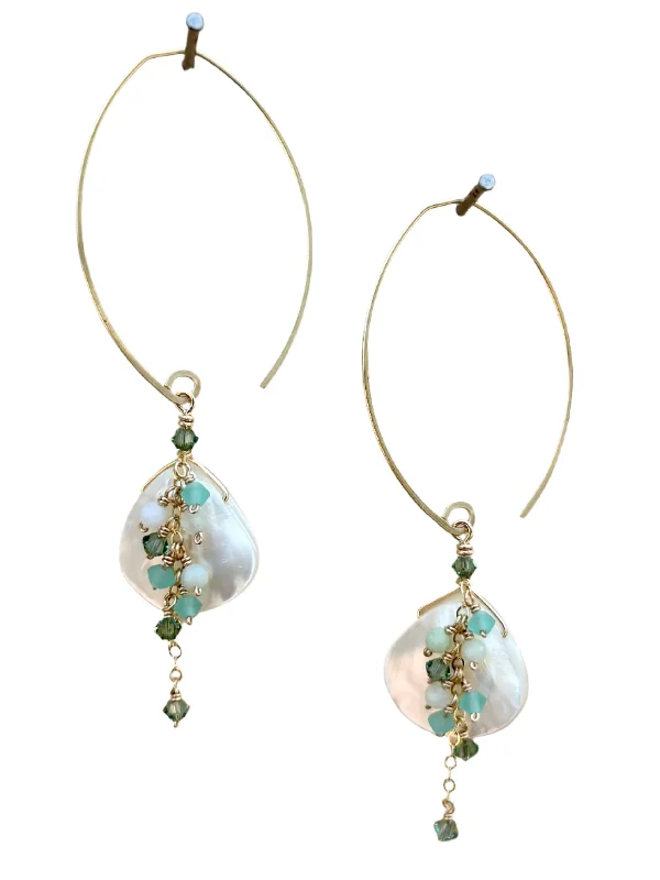 Earrings For Bright Glow-earrings . mother of pearl inverted vines