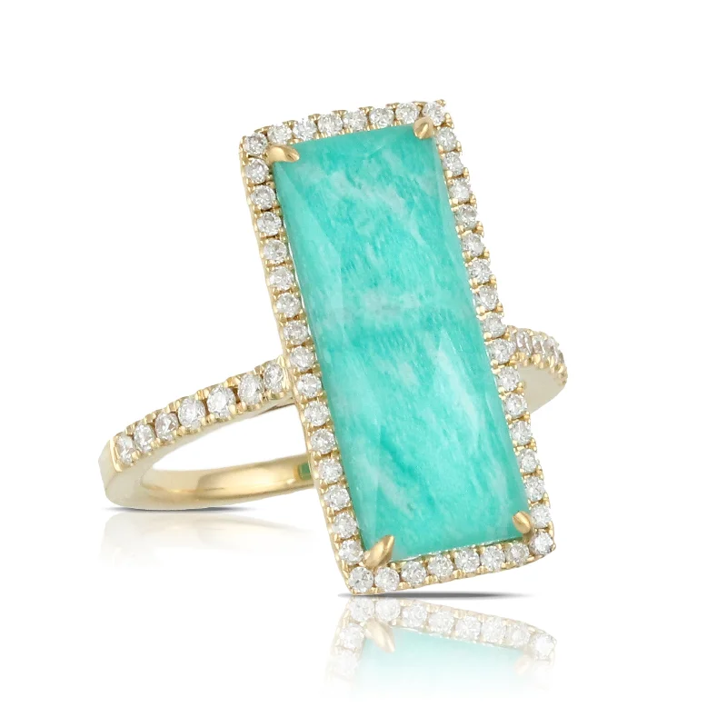 Rings For Humid Falls-Amazonite and Diamond Ring