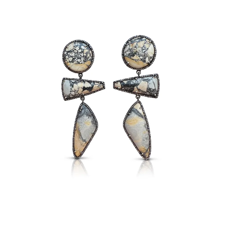 Earrings For River Vibes-Jasper Triple Drop Earrings 2