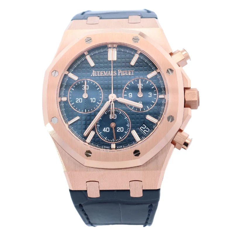 Watches For Desk Tasks-Audemars Piguet Royal Oak 41mm Blue Dial Watch Ref# 26240OR.OO.D315CR.02