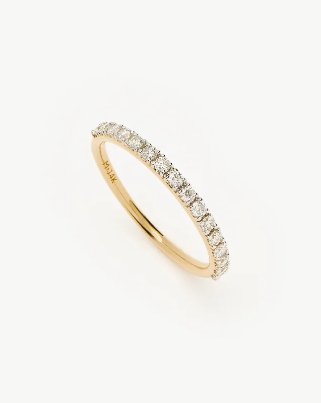 Rings Tarnish Styles-Fine Half Diamond Eternity Ring | 14ct Solid Gold/Diamond