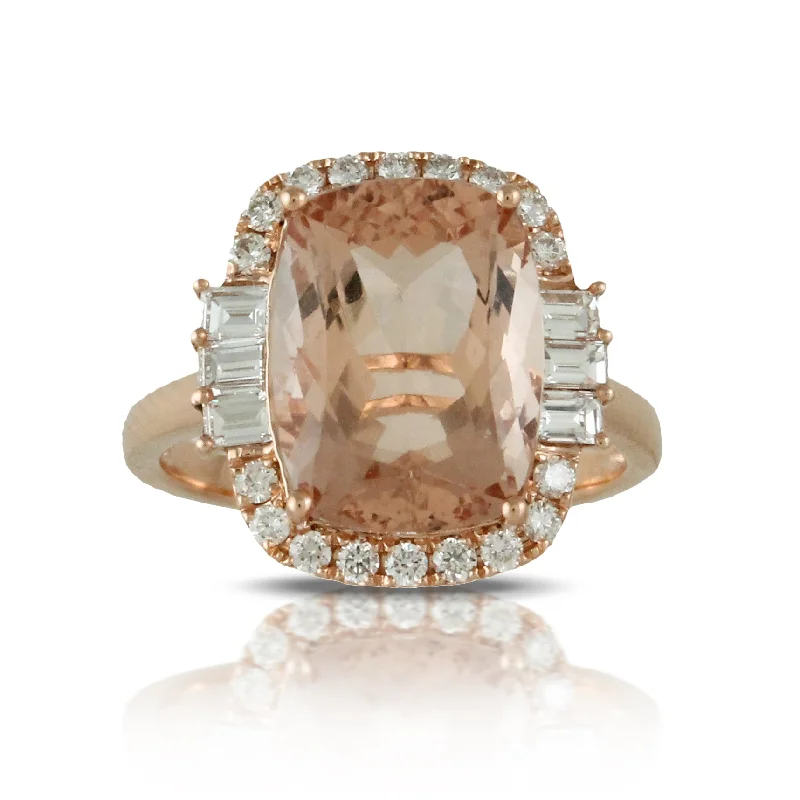 Rings For Enduring Grace-Morganite and Diamond Ring