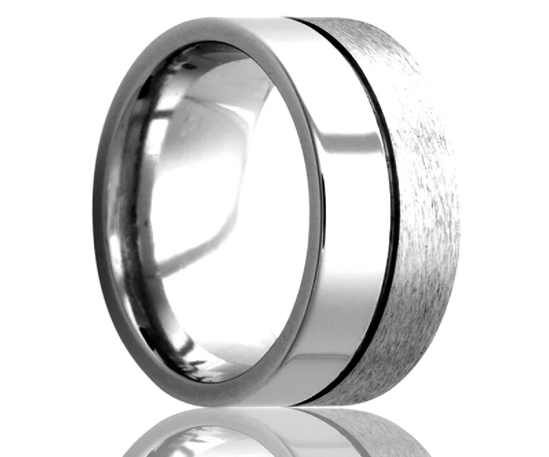 Rings For Inner Spark-Cobalt Flat Center Groove Ring