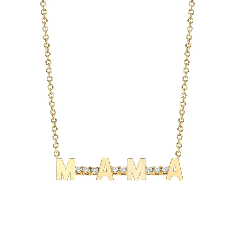 Necklaces For Coast Glow-Mini Personalized Tennis Necklace - White Diamond / 14k Yellow Gold