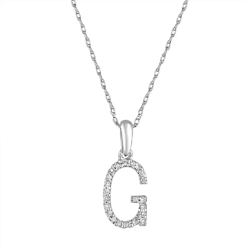 Necklaces Save Deals-14k Gold & Diamond Initial Necklace- G