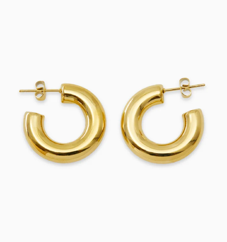 Earrings For Full Days-Gigi Chunky Round Hoops