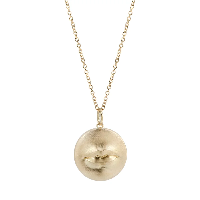 Necklaces With Brass Glow-Kiss Me Pendant Necklace