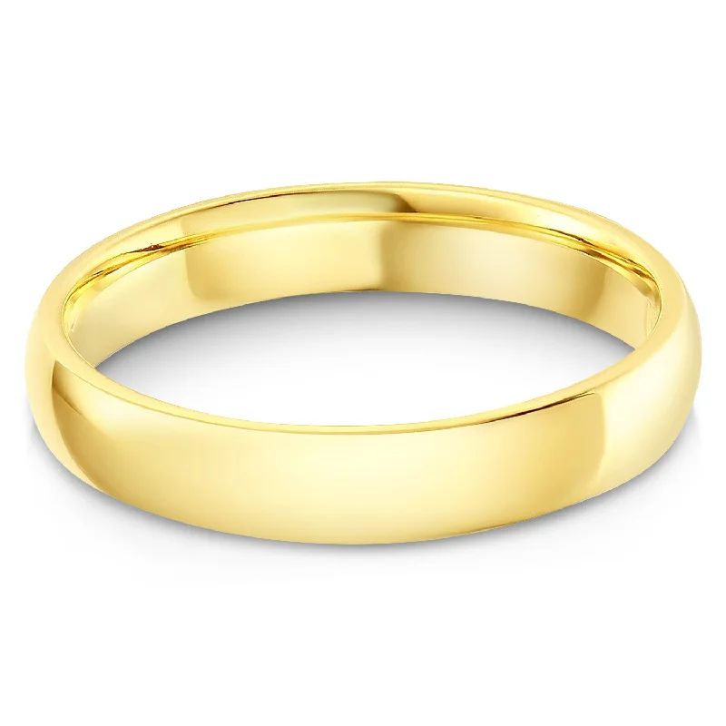 Rings For Seaside Twilights-14k Solid Gold 4mm Plain Standard Classic Fit Traditional Wedding Band Ring