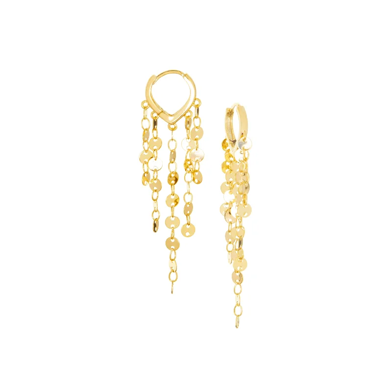 Earrings Slash Deals-fringe huggie earring