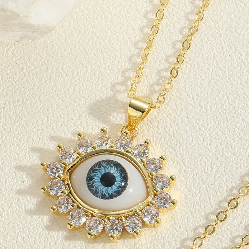 White Zircon Eye Necklace