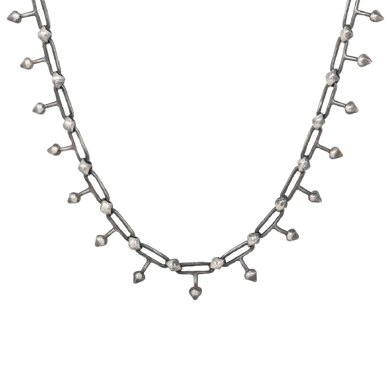 Necklaces For Later Grace-Silver Spike Link Necklace