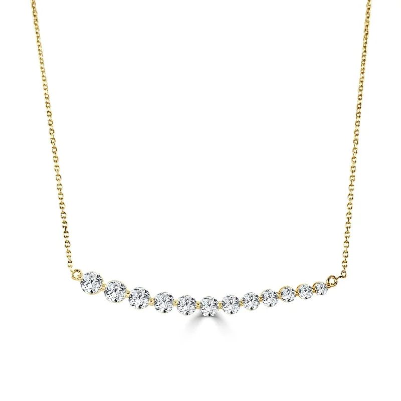 Necklaces For Coat Glow-14k Gold & Diamond Bar Necklace