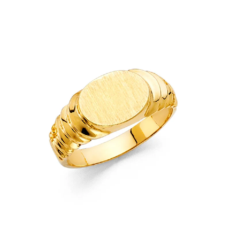 Rings Wear Resilience-14K Solid Gold Round Scaled Ring