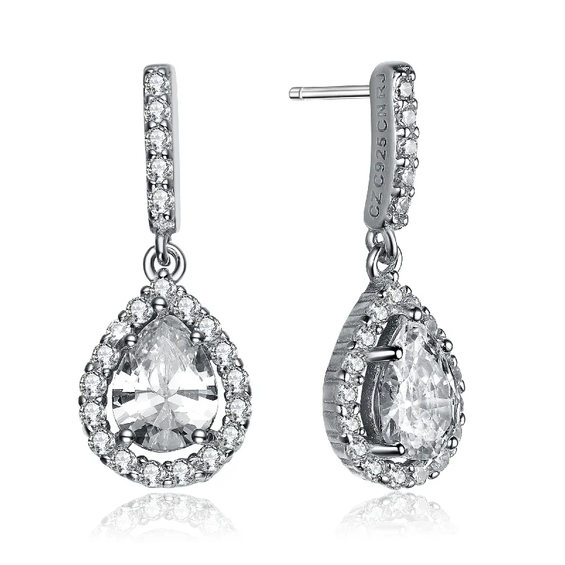 Earrings For Soft Beam-Constance Teardrop Cubic Zirconia Stud Earrings