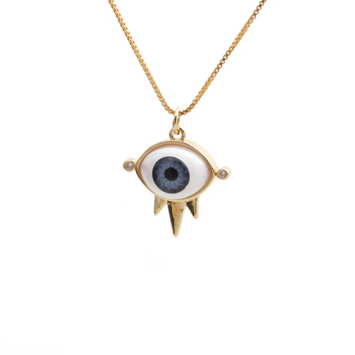 0464ys Blue 3 Devil's Eye + Box Chain