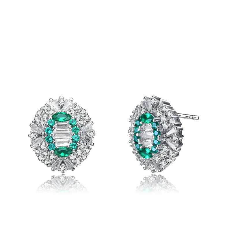 Earrings For Lean Necks-Palais Green Halo Earrings