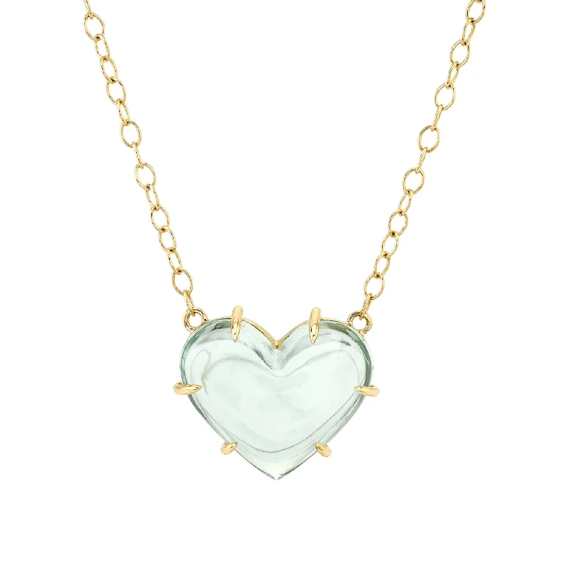 Necklaces Keep Guide-Juicy Heart Necklace - Green Amethyst / 14k Yellow Gold