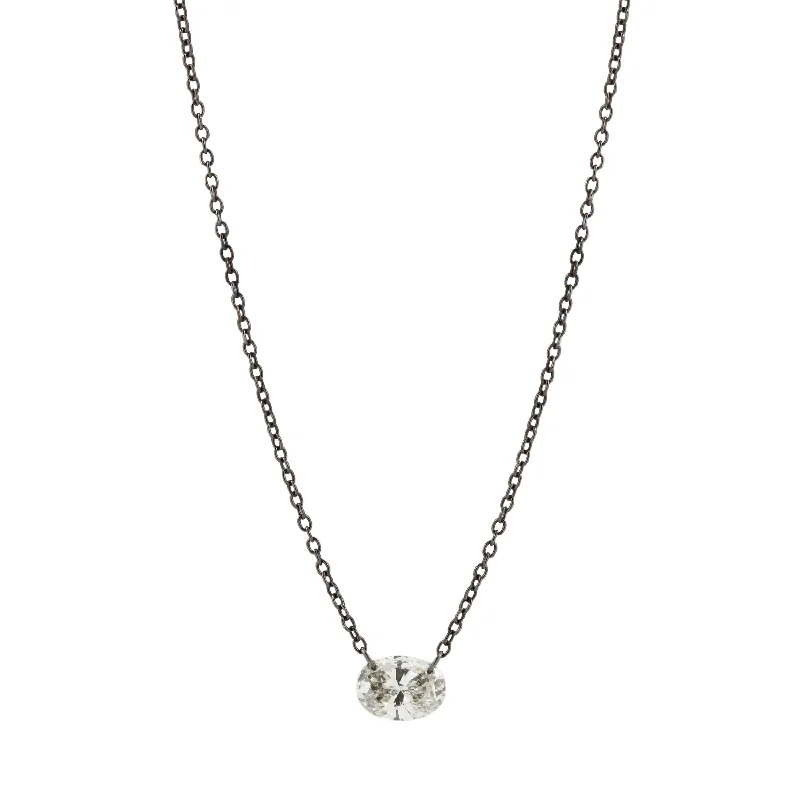 Necklaces For Club Vibes-Floating Diamond Necklace