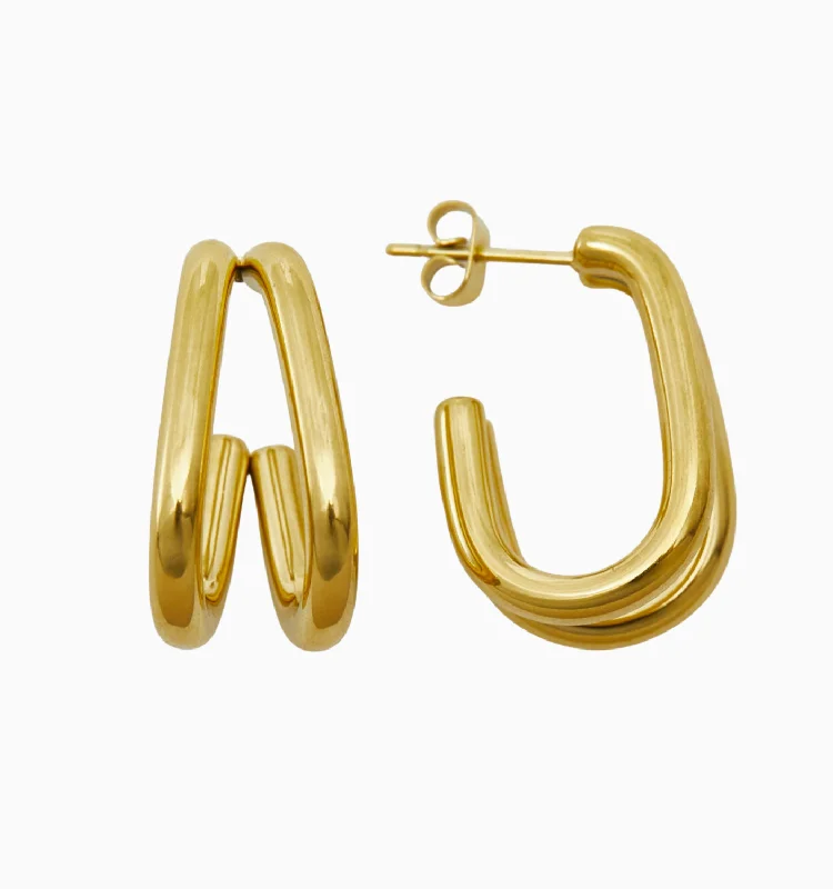 Best Flat Earrings-Ava Double Hoop Earrings