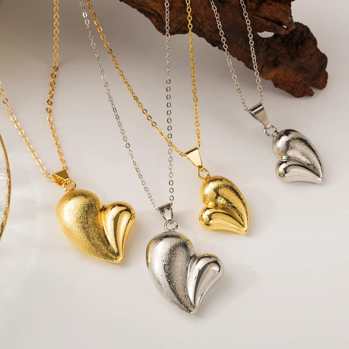 Necklaces For Fringe Fun-Copper 18K Gold Plated Heart Shape Pendant Necklace