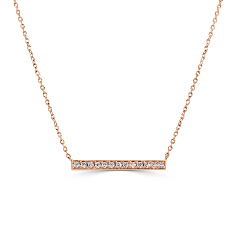 Necklaces Surety Info-14k Gold & Diamond Bar Necklace