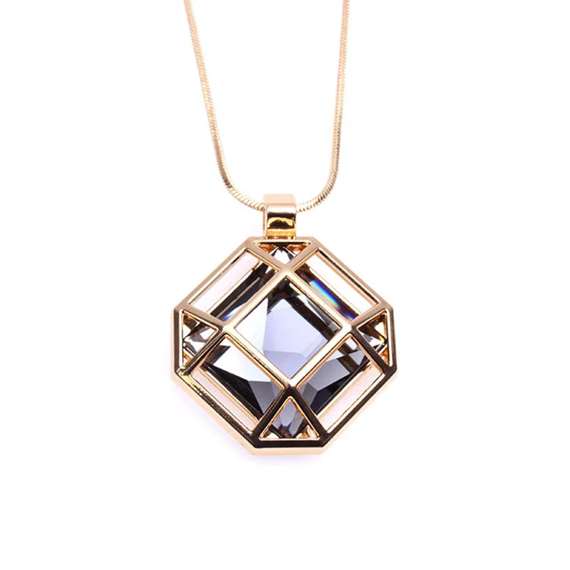 Square Diamond Gold-Gray Crystal