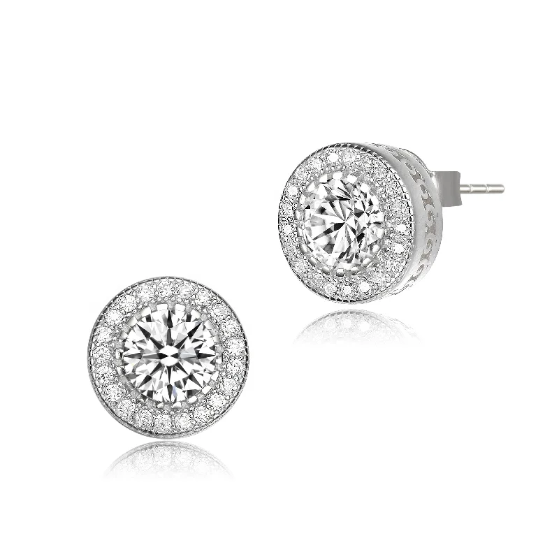 Ideal Earrings For Busy Days-La Roche Zirconia Round Earrings