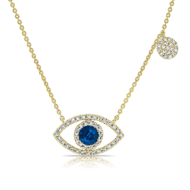 Calm Necklaces For Peace-14k Gold & Diamond Evil Eye Necklace