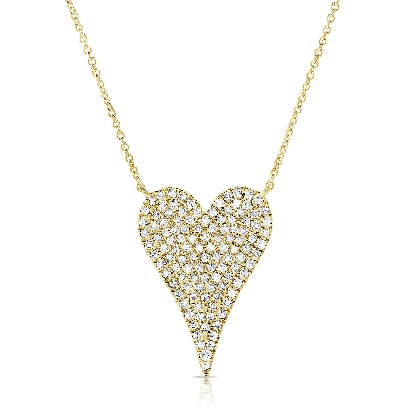 Mute Necklaces For Ease-14k Gold & Diamond Heart Necklace