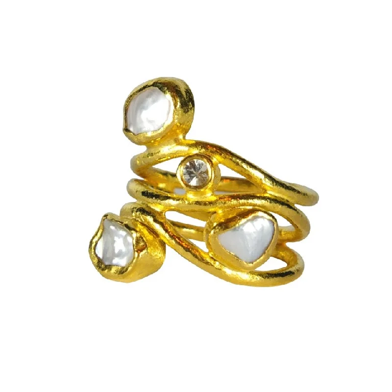 Hard Rings For Guts-24K Pearl Ring