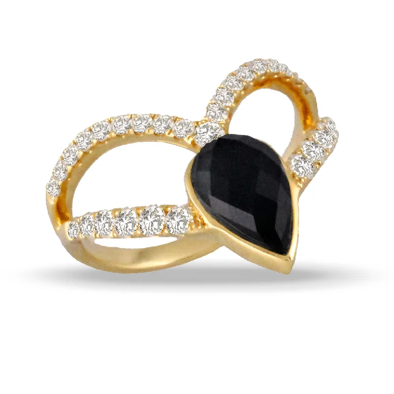 Rings For Ageless Wearers-Black Onyx and Diamond Ring