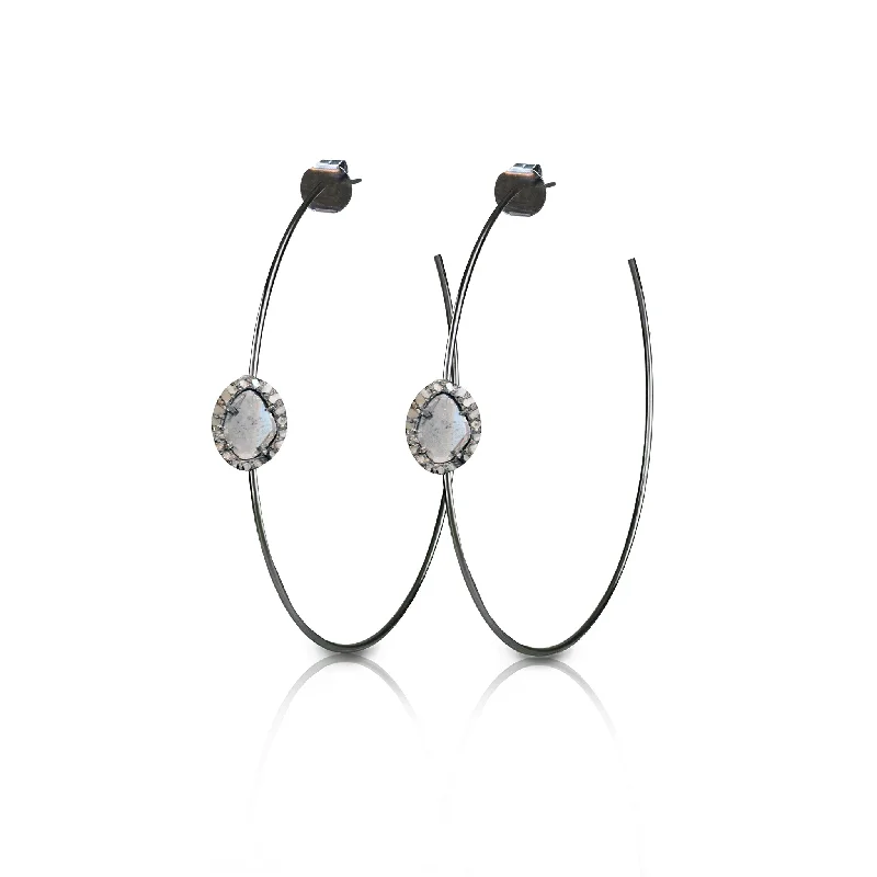 Ideal Earrings For Prime Nights-Sliced Diamond Hoops