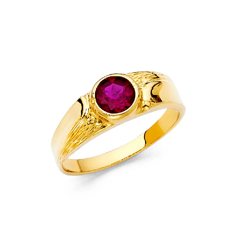 Petite Rings For Whimsy-14K Solid Gold Red CZ Ring