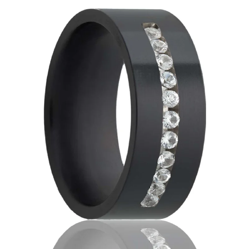 Rings For Lively Throngs-Flat Zirconium Band Polished