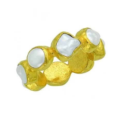 Rings For Charm Clusters-24K Pearl Eternity Ring