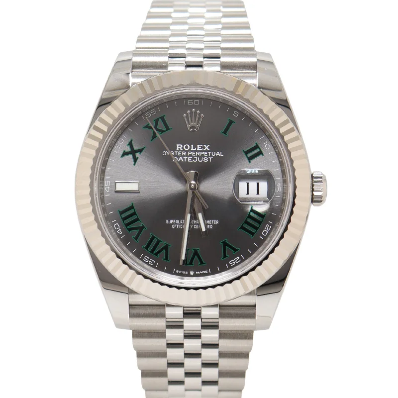 Watches Slip Ease-Rolex Datejust 41mm Wimbledon Dial Watch Ref# 126334