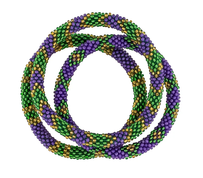 Bracelets For Compact Arms-8 inch Roll-On® Bracelets <br> Mardi Gras