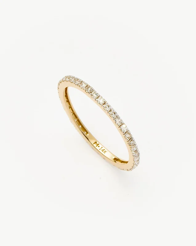 Rings For Stark Shine-Fine Slim Eternity Ring | 14ct Solid Gold/Diamond