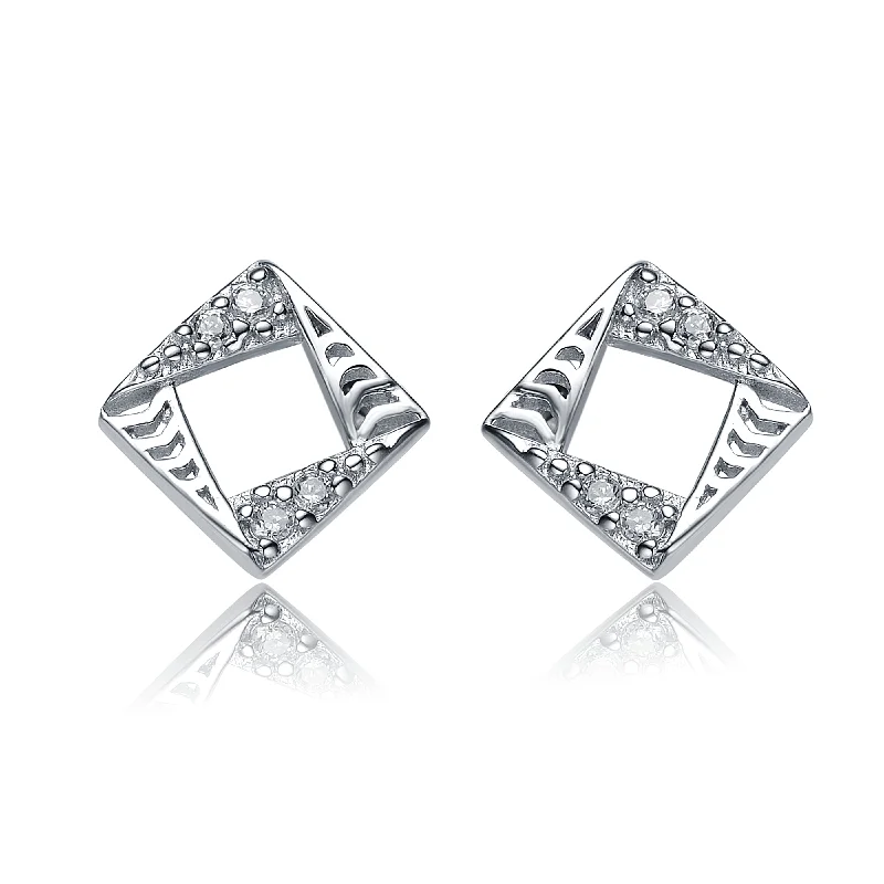 Earrings Pledge Info-Elise Outlined Square Earrings