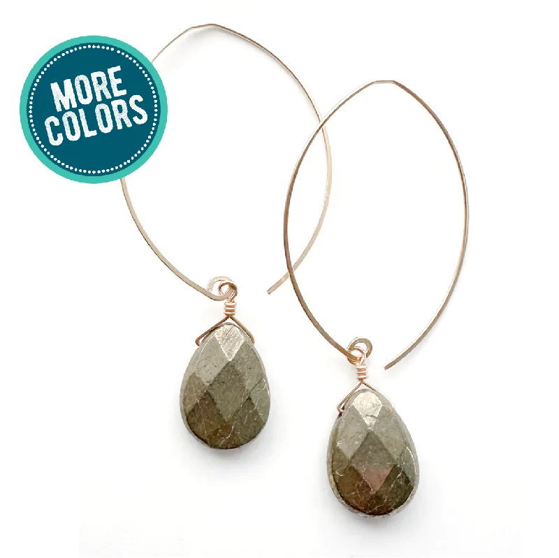 Fine Earrings For Sleek-earrings . long faceted teardrop core