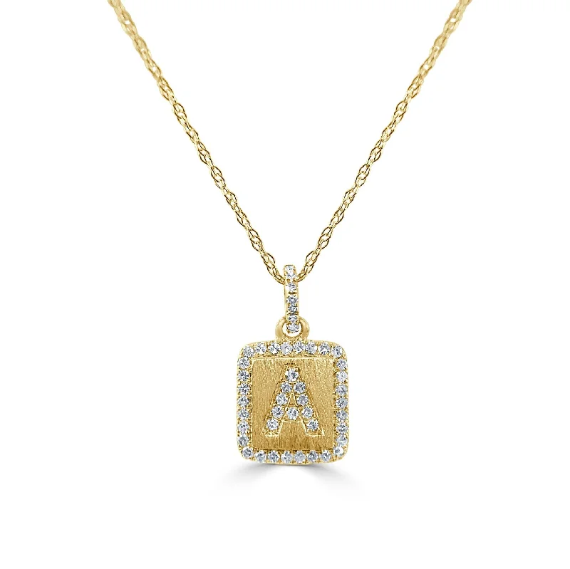 Necklaces For Fringe Fun-14k Gold & Diamond Small Initial Necklace