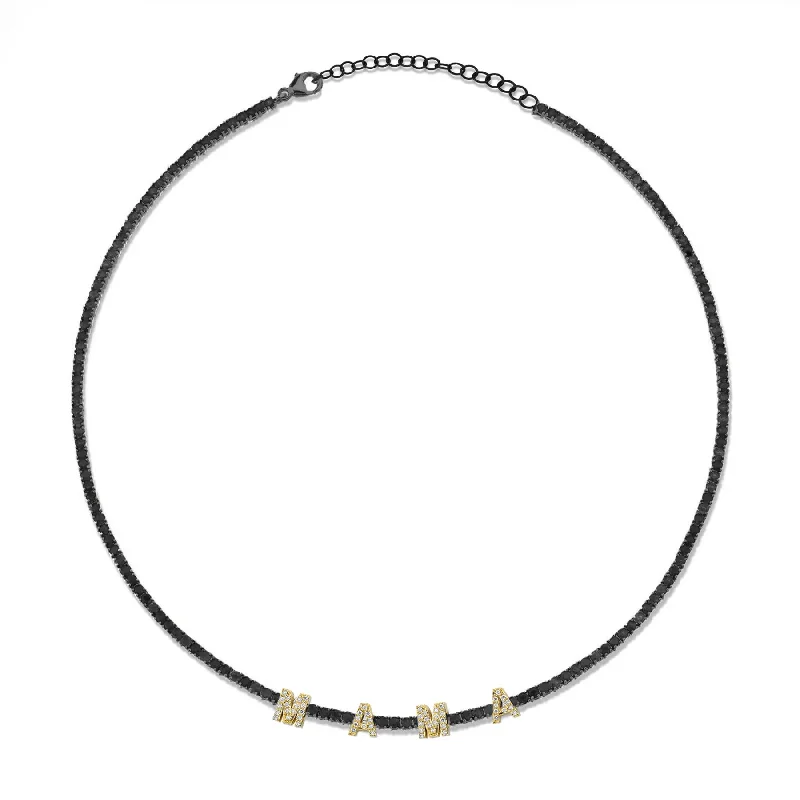 Top Craft Necklaces-Perfect Personalized Collar Tennis Necklace - Black Diamond / 14k Black Gold